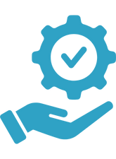 An icon showing a hand guiding the inventor